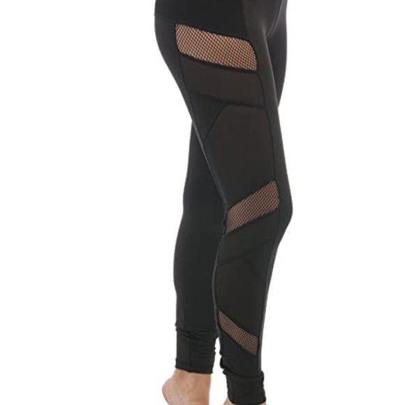 Popular Basics Pants - Fishnet and Mesh side panel Leggings, Small